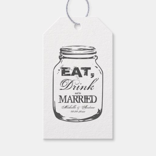 Vintage mason jar gift tags for wedding favors Zazzle